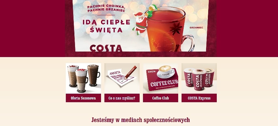 Широкий асортимент Costa Coffee.