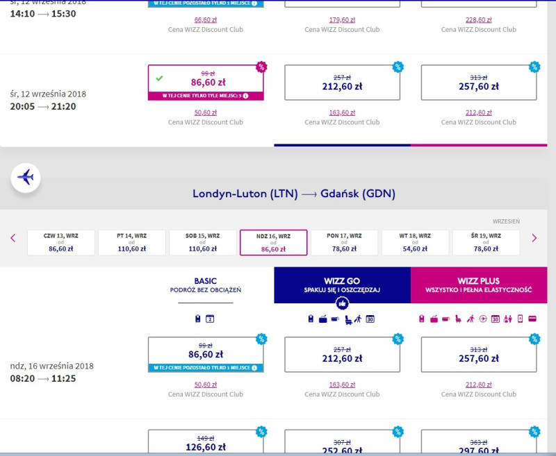 Screen shot Wizz Air