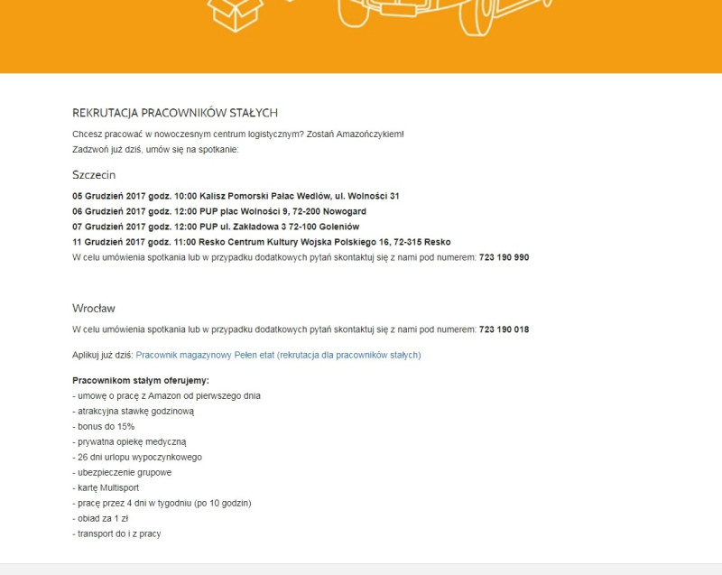 Amazon набирает работников в Польше