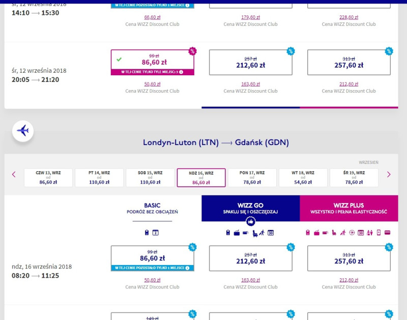 Screen shot Wizz Air